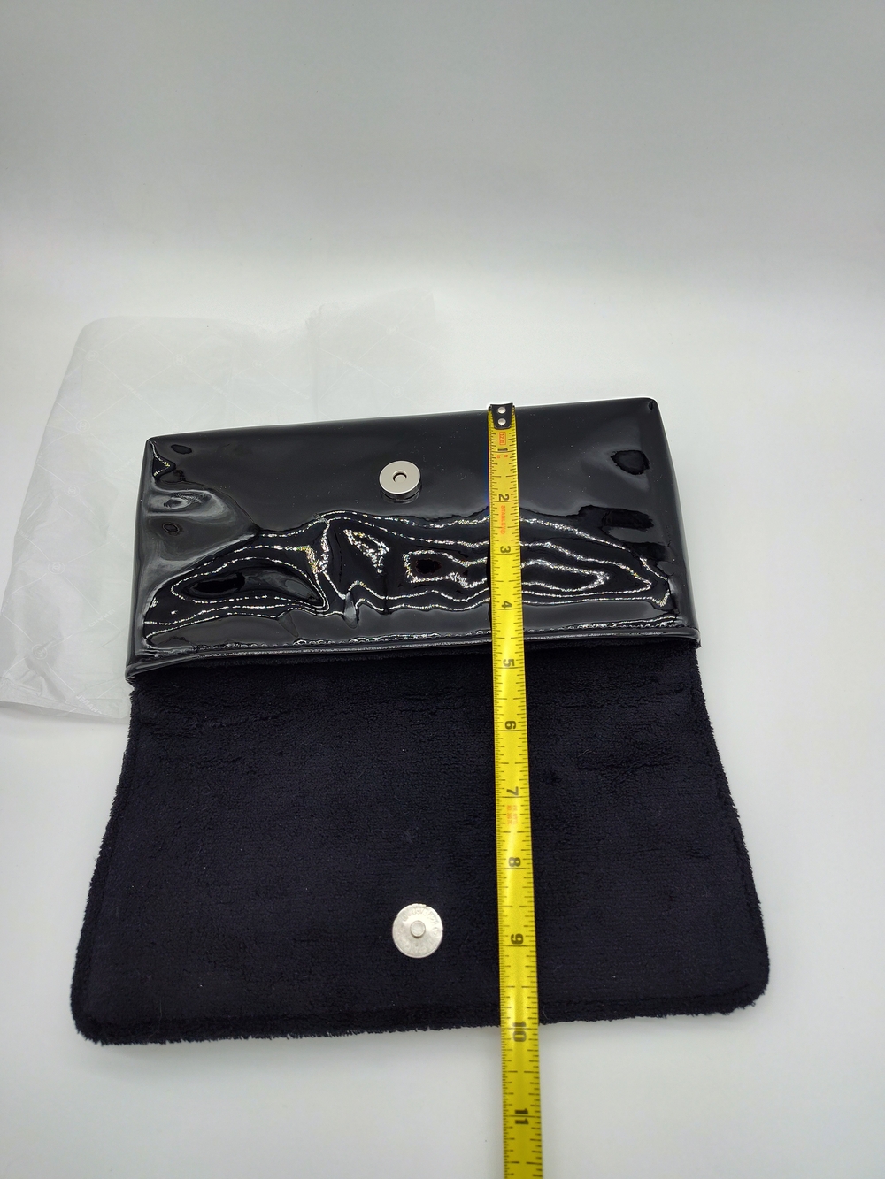 CHANEL Beauté Vintage Black Patent CC Clutch Crossbody Chain Bag NIP NOS - Picture 6 of 7